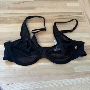 Le Mystere Bra 34B Black Sheer Underwire‎ Adjustable Straps Hook and Eye Closure